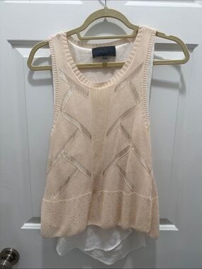 Light Peach Knit Layered Tank Top